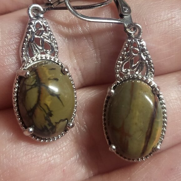 Venus Jasper Lever Back Earrings - Picture 2 of 6